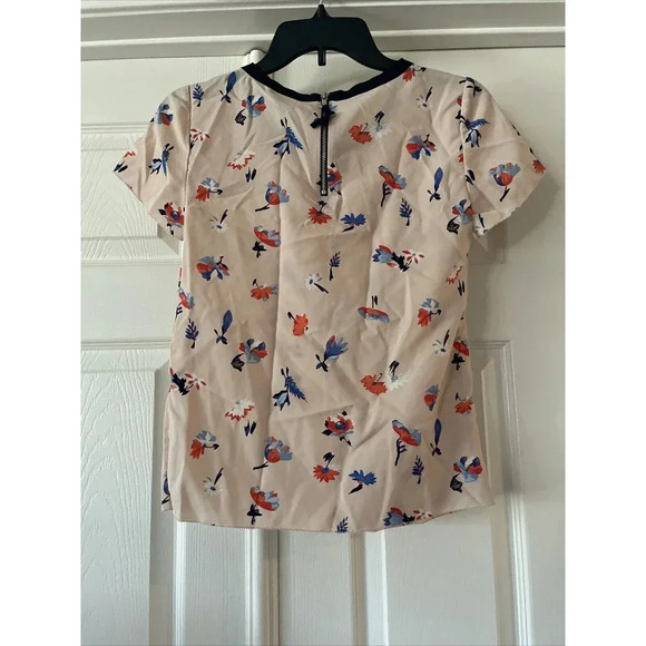 Talbots Petites Womens Top Size 0P Floral Quarter Zip Flower Boho CottageCore - Picture 5 of 9